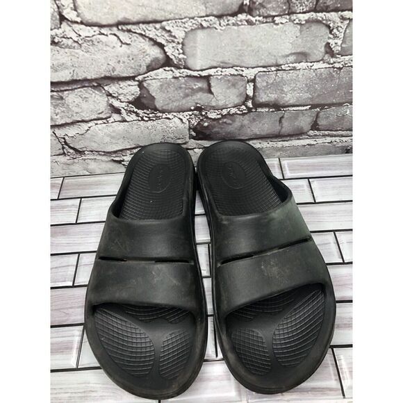 Oofos Ooahh Black Recovery Rubber Sport Slides Sandals Men’s Size 11M US/44EU main image 10